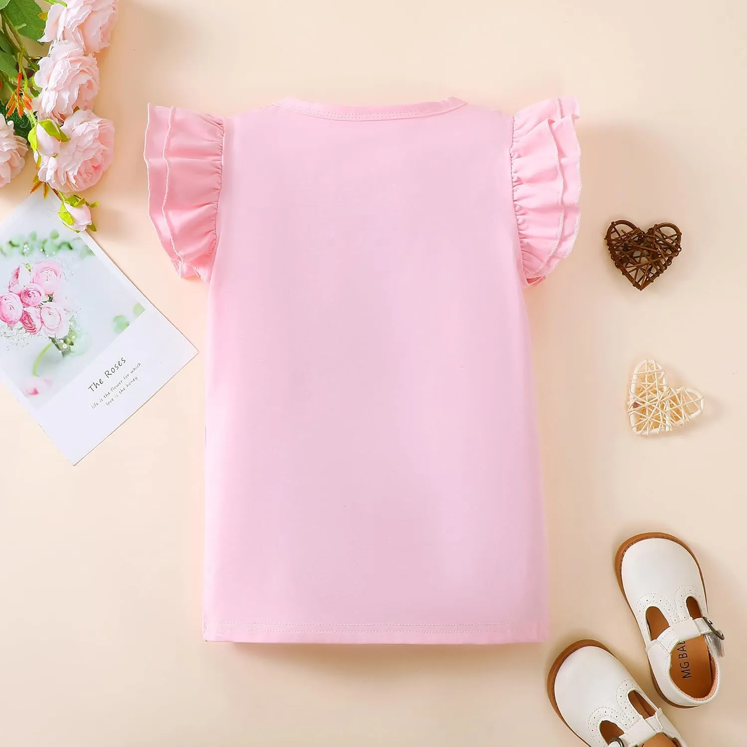 2-6t Toddler Girl Ruffle Shirts Puff Sleeve Shirt Girls Shirts Solid Color Cotton Blouse