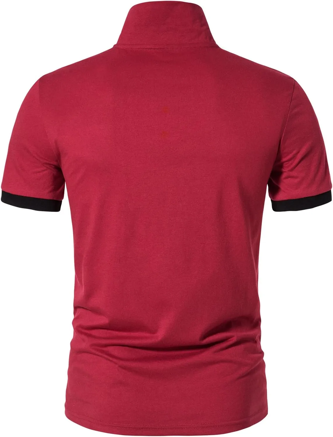 A WATERWANG Men's Short Sleeve Polo Shirts, Slim-fit Cotton Golf Polo Shirts Basic Designed