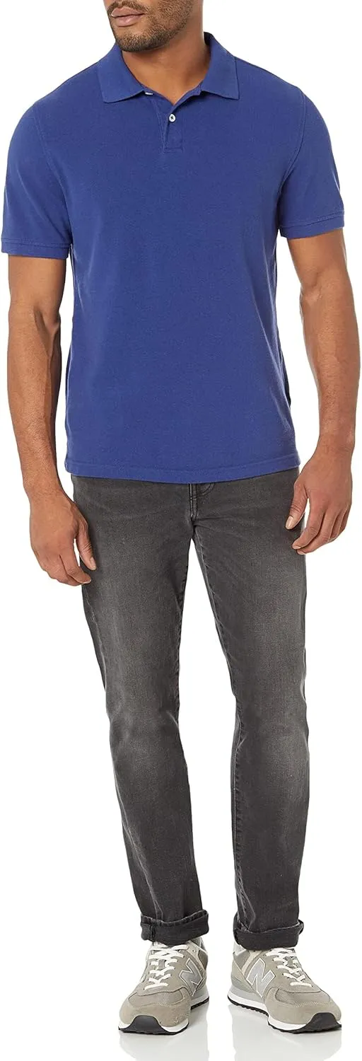 Amazon Essentials Men's Polo Shirts Short Sleeve, Slim-Fit Cotton Pique