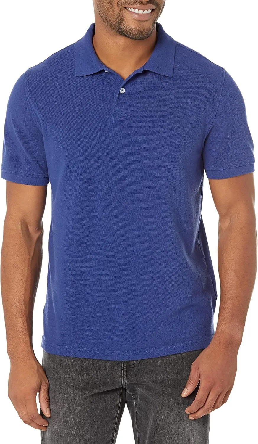 Amazon Essentials Men's Polo Shirts Short Sleeve, Slim-Fit Cotton Pique