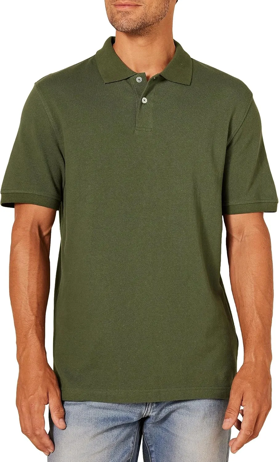 Amazon Essentials Men's Polo Shirts Short Sleeve, Slim-Fit Cotton Pique