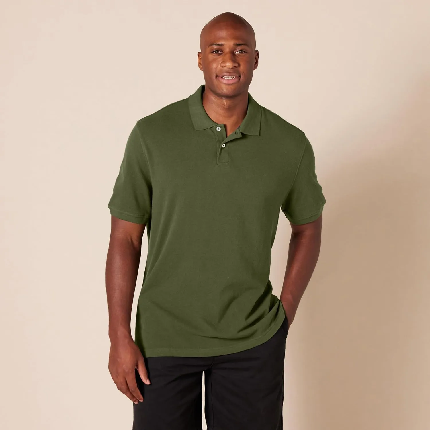 Amazon Essentials Men's Polo Shirts Short Sleeve, Slim-Fit Cotton Pique
