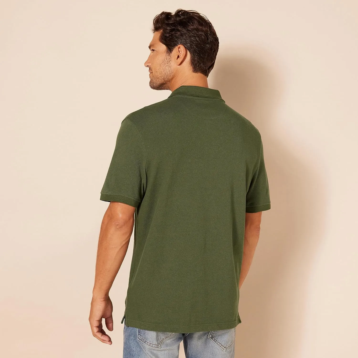 Amazon Essentials Men's Polo Shirts Short Sleeve, Slim-Fit Cotton Pique