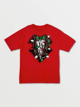 Big Boys Yewltide Cheer Short Sleeve Tee - Ribbon Red