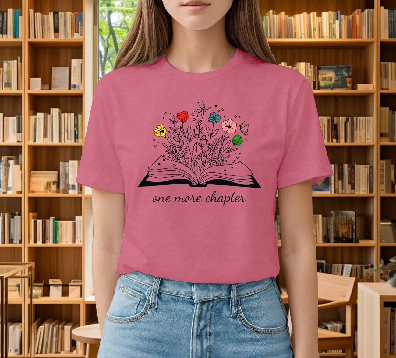 Book Shirts for Women Wildflowers Reading T-Shirt Book Lover Bookworm Tshirt Librarian Tee Top