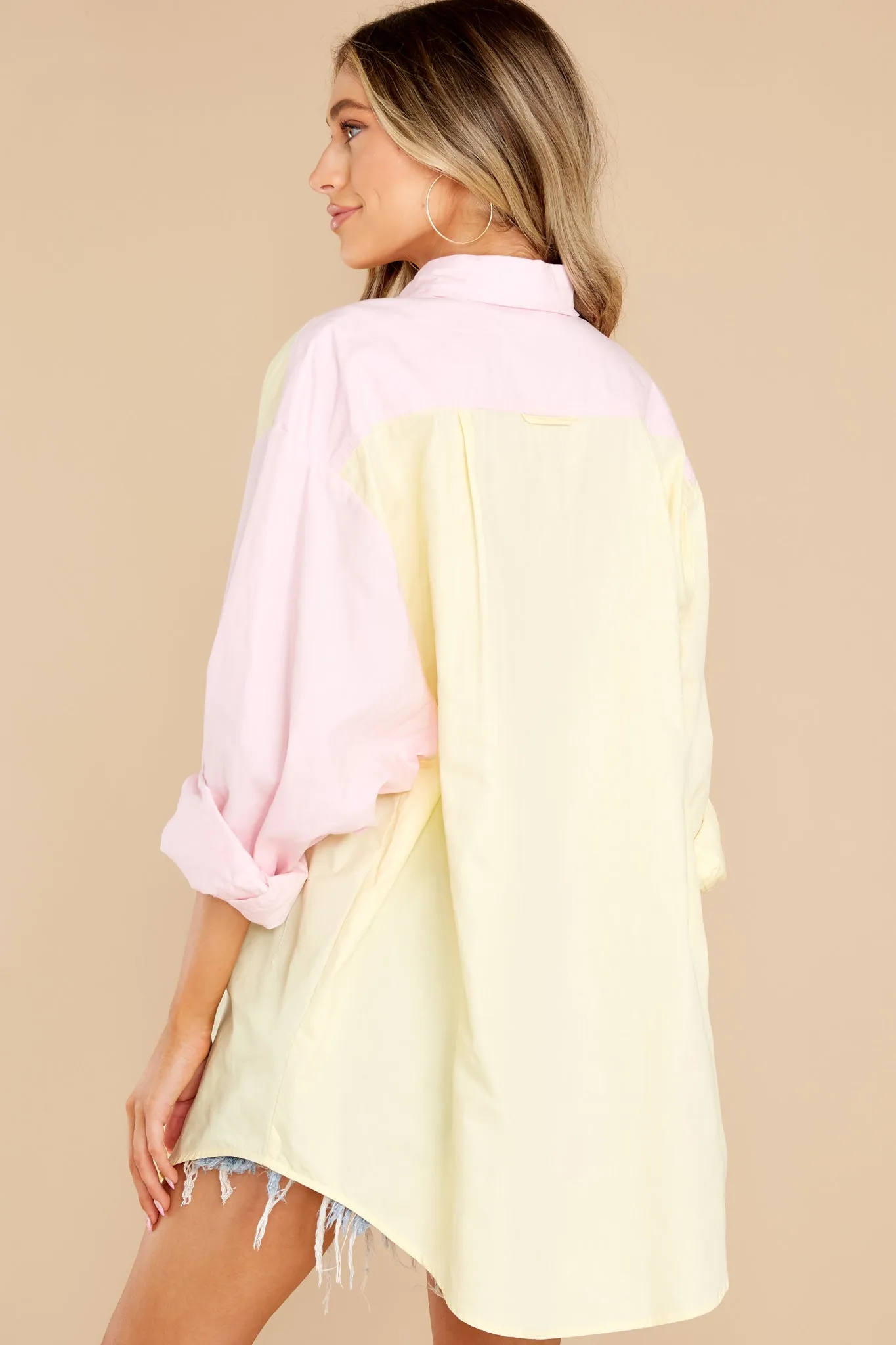 Bottom Line Is Light Yellow Multi Top