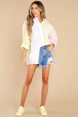 Bottom Line Is Light Yellow Multi Top