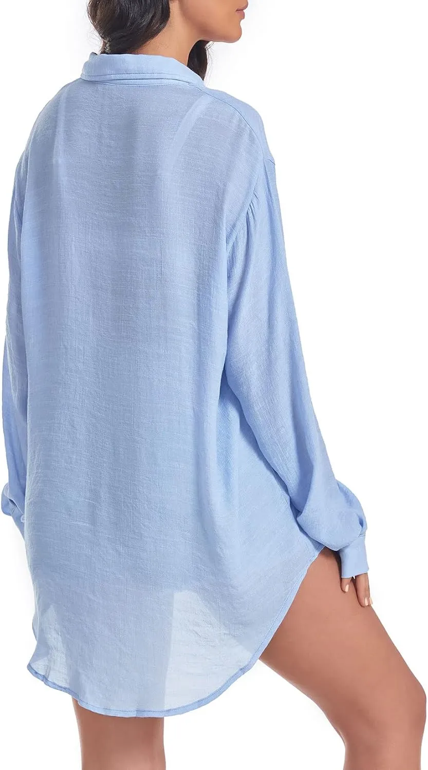 Century Star Womens Button Down Shirts Vacation Outfits Loose Fit Long Sleeve Casual Oversize Collared Blouse