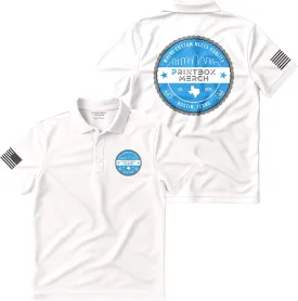 Custom Golf Polo Shirt for Men, Customized Polo Shirts, Short Sleeve Collared Mens Apparel White