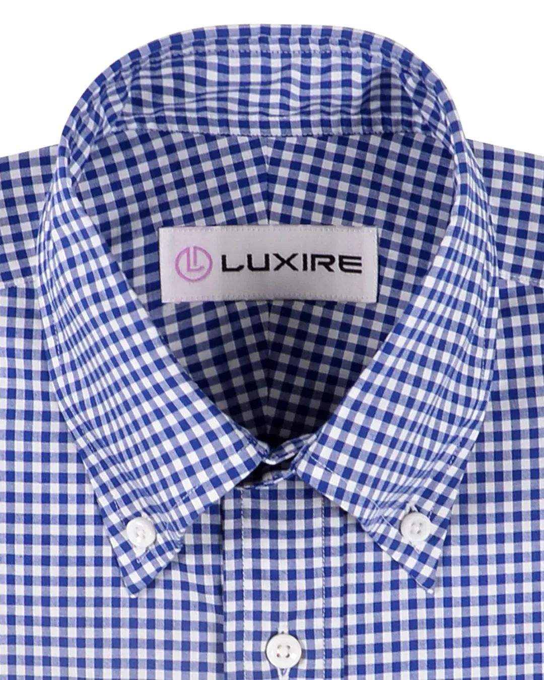 Dark Estate Blue Gingham on White