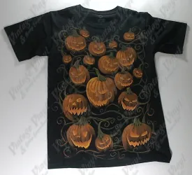 Dark Fantasy - Jackolanterns/ Pumpkins  Liquid Blue Shirt