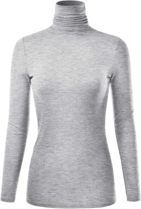 EIMIN Women's Long Sleeve Turtleneck Light Weight Pullover Slim Fit T-Shirts Top (S-3XL)