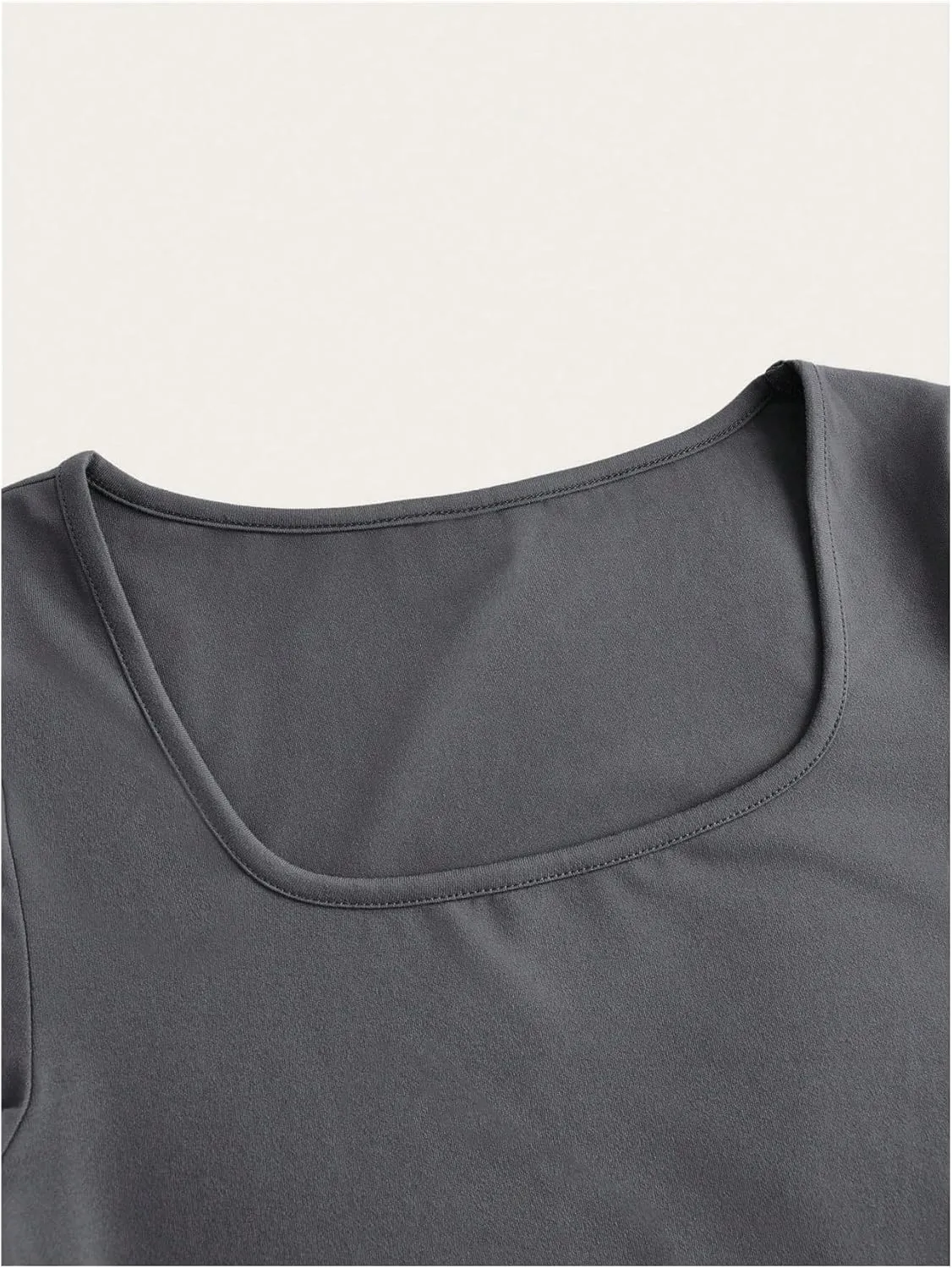 Girl's 3 Packs Basic Tees Shirts Tops Square Neck Short Sleeve Slim Fit Summer Clothes Base Layer Tees