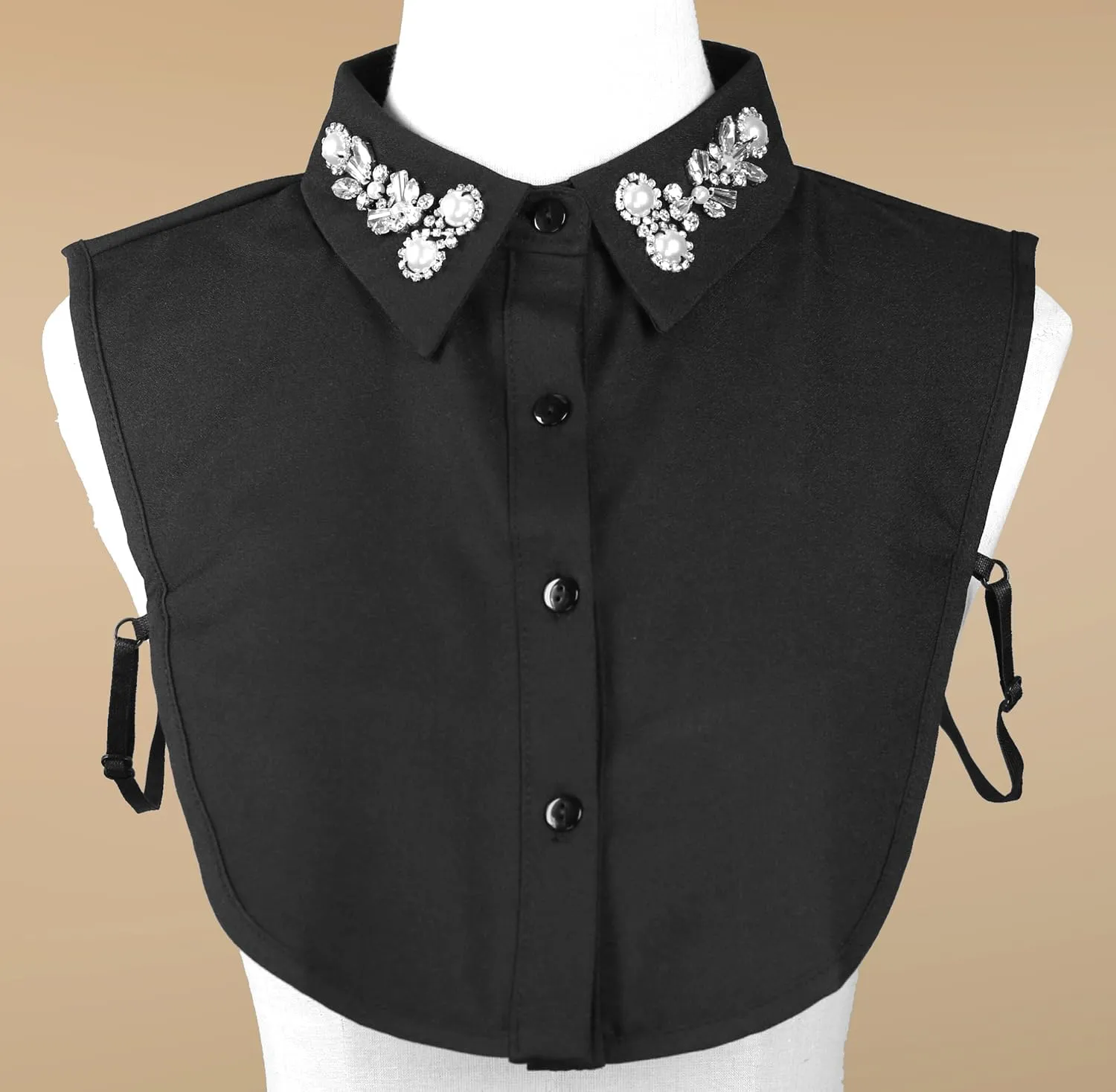 Joyci Diamond Pearl False Collar Peterpan Fake Collar Half Shirt Dickey