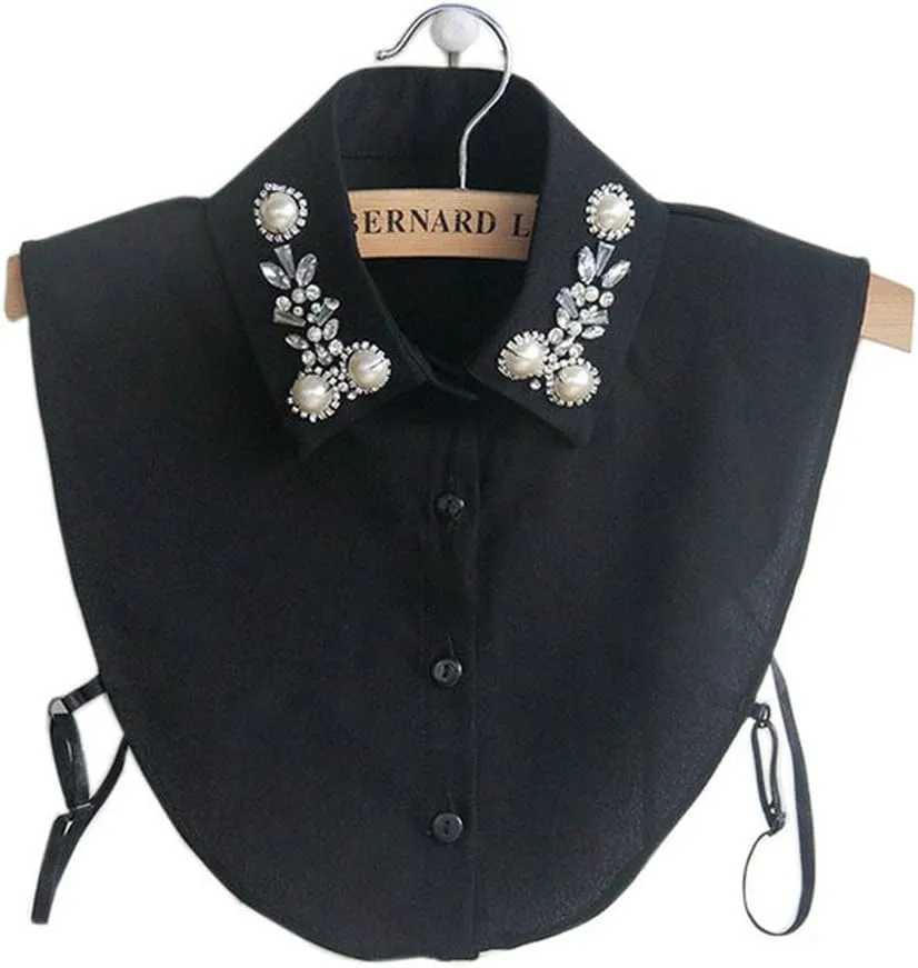 Joyci Diamond Pearl False Collar Peterpan Fake Collar Half Shirt Dickey