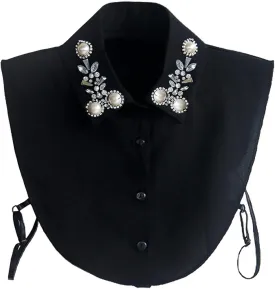 Joyci Diamond Pearl False Collar Peterpan Fake Collar Half Shirt Dickey
