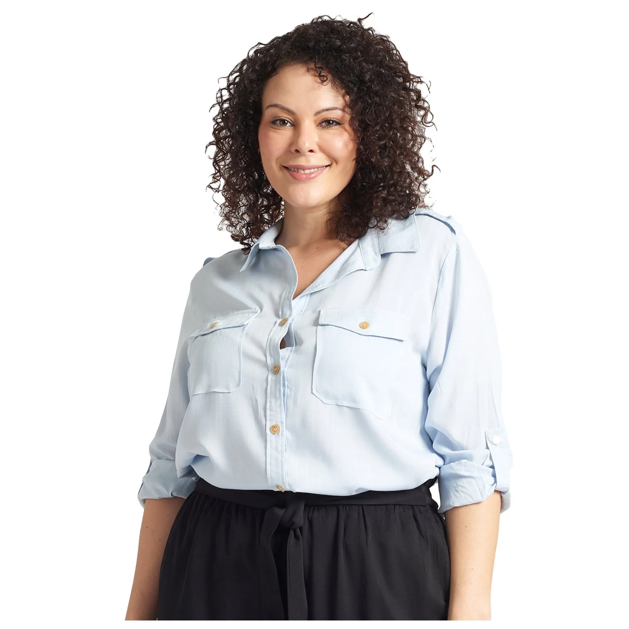Light Blue Utility Blouse