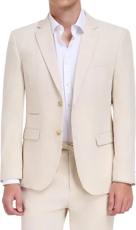 Linen Mens Suit 2 Piece Retro Suits for Men Slim Fit Blazer Jackets Drawstring Pants Set Tux Summer Beach Wedding Outfit