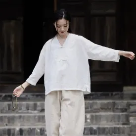 linen shirts women summer tops womens blouses 3 4 sleeve tops