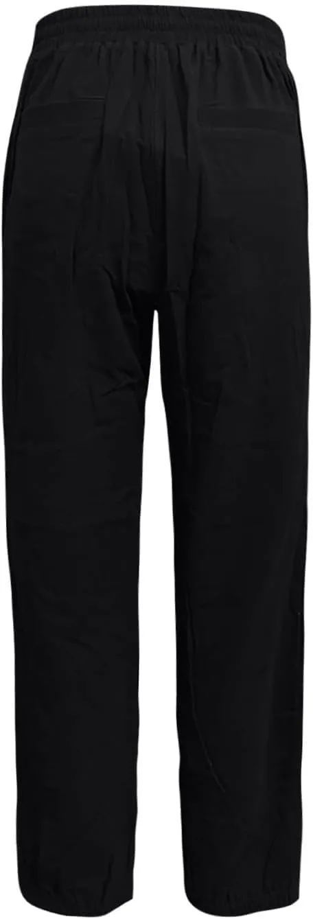 Miyaomn Womens Linen Pants for Summer Drawstring Elastic High Waist Casual Pants Loose Fit Beach Lounge Trousers with Pockets