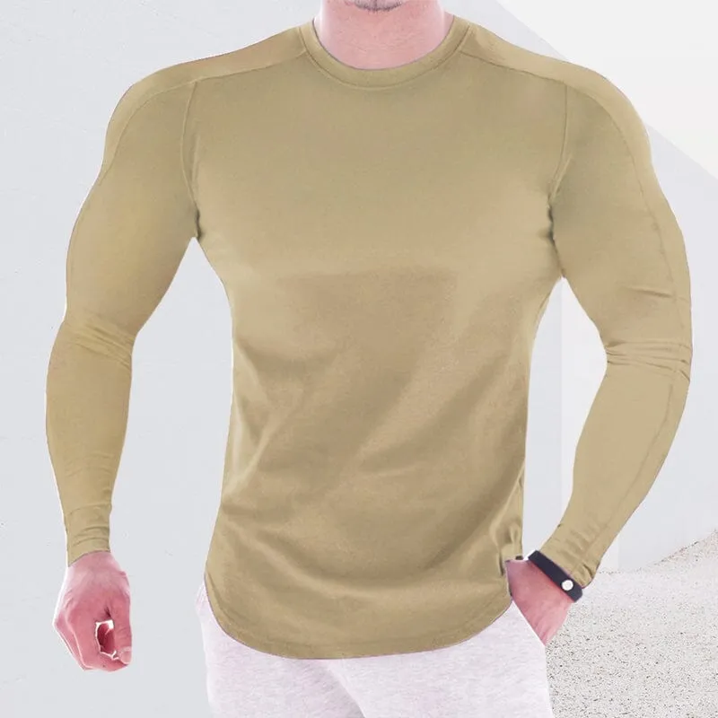 Muscle Long Sleeve Stretch T-Shirt