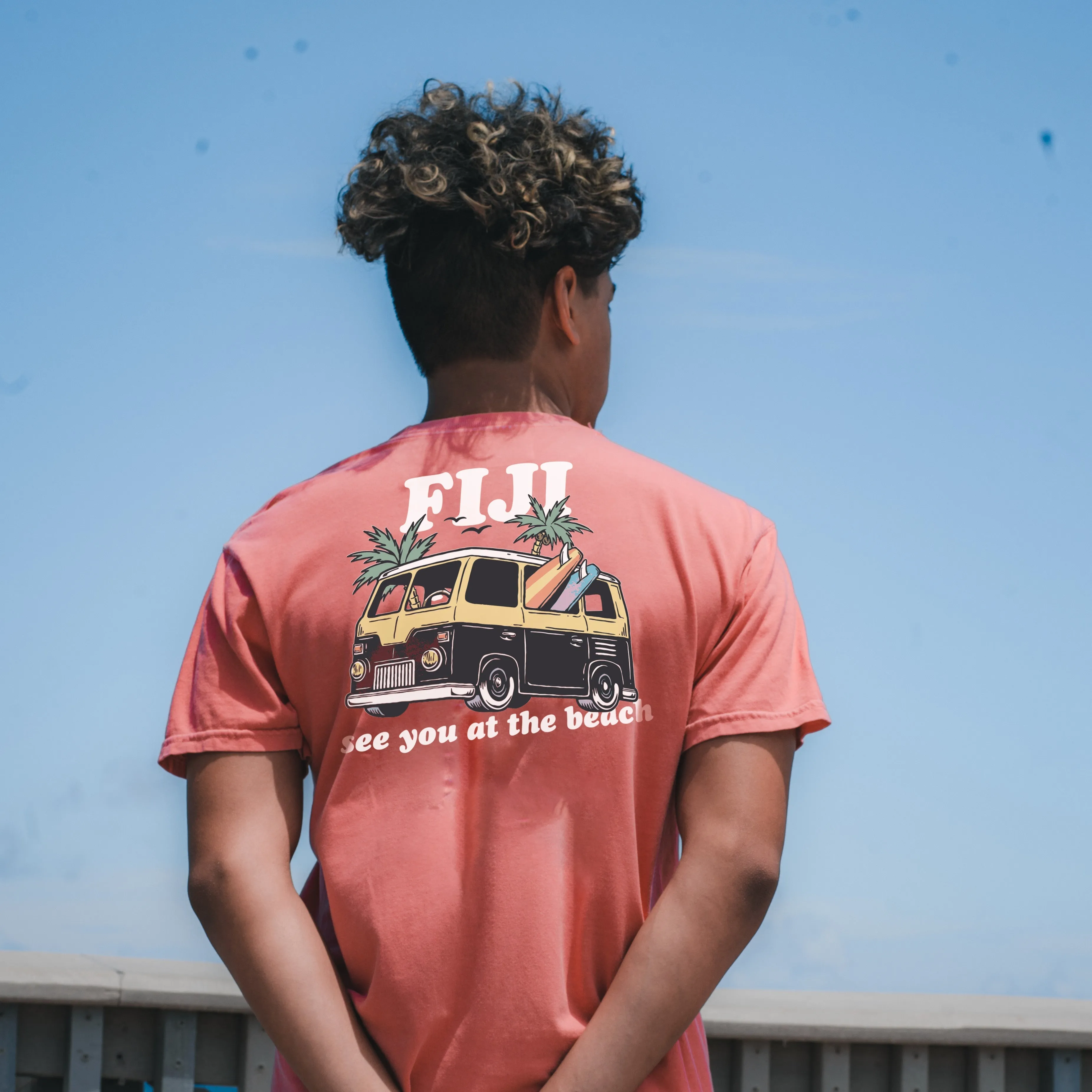Phi Tau Comfort Colors Groovy Beach Short Sleeve Pocket Tee