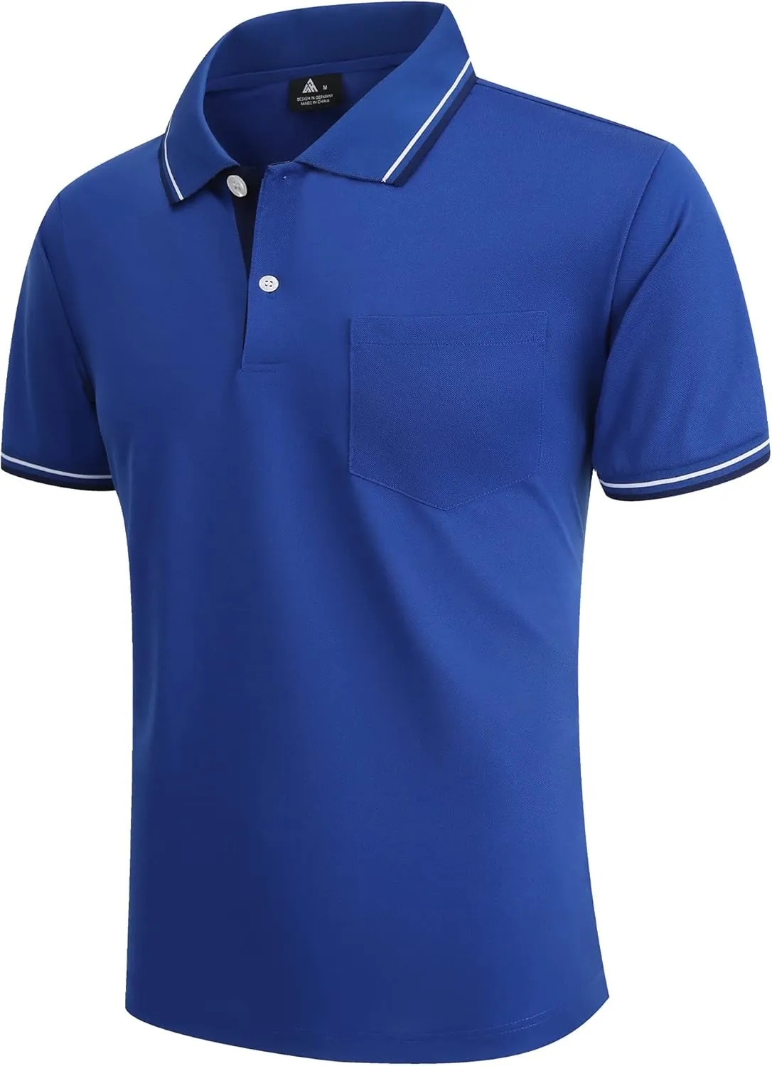 Polo Shirts for Men Short Sleeve Golf Polo with Pockets Moisture Wicking Tennis Shirt Summer Polo T-Shirts