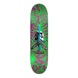 Powell Peralta Skull and Sword Skateboard Deck Pink/Green - Shape 247 - 8”x 31.45”
