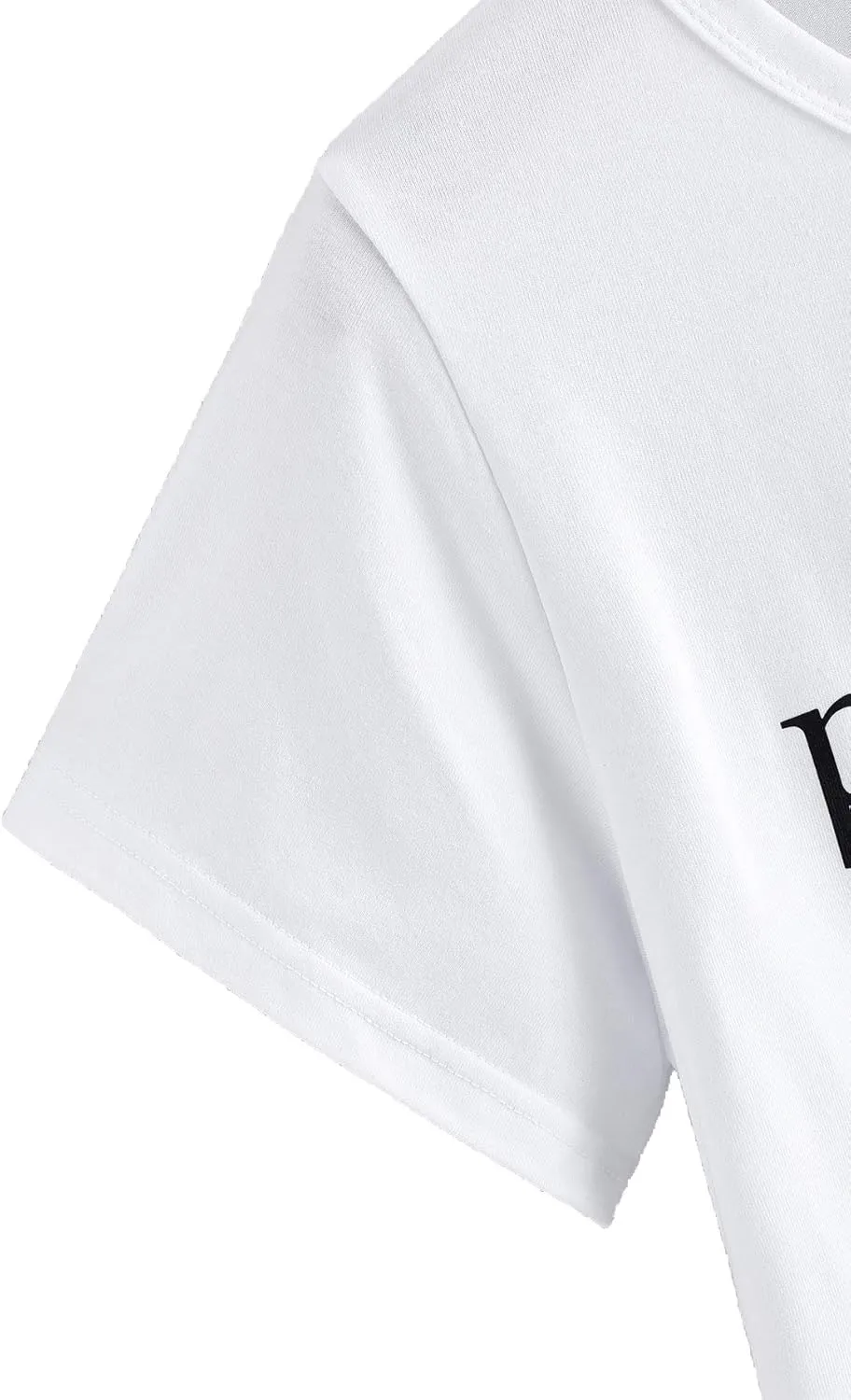 SweatyRocks Women's Summer Letter Print Crop Top T-Shirts Casual Short Sleeve Cropped Tee