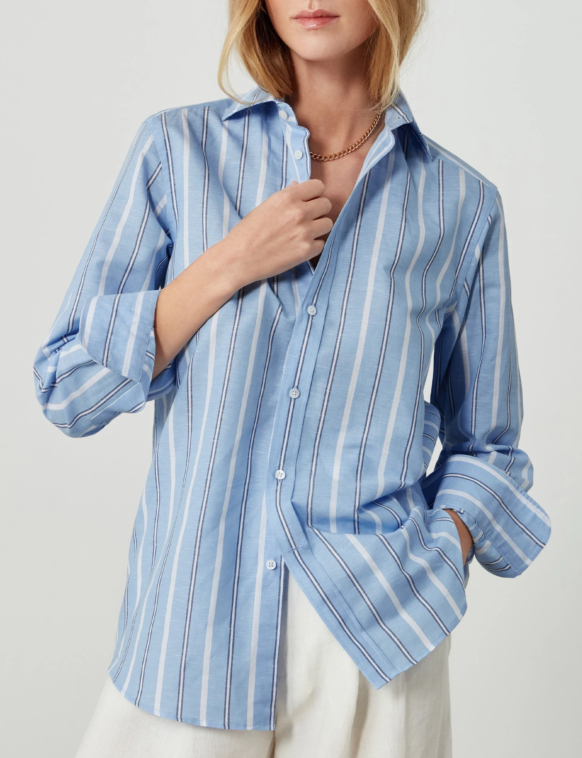 The Boyfriend: Weave, Blue Multistripe